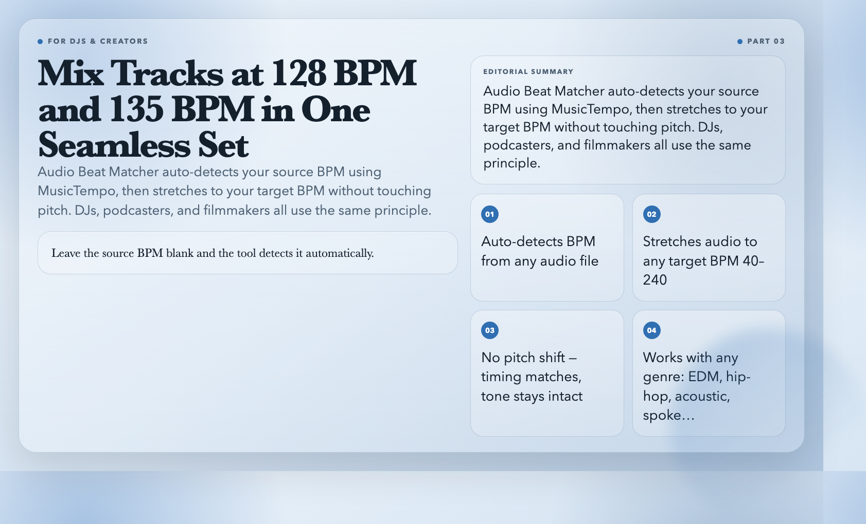 Beat Matcher BPM Mixing