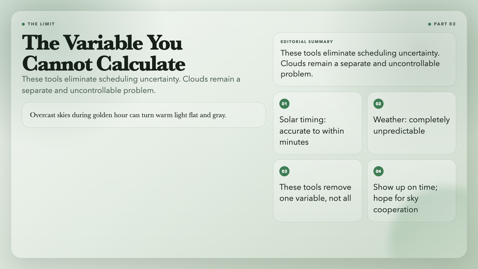The Variable You Cannot Calculate
