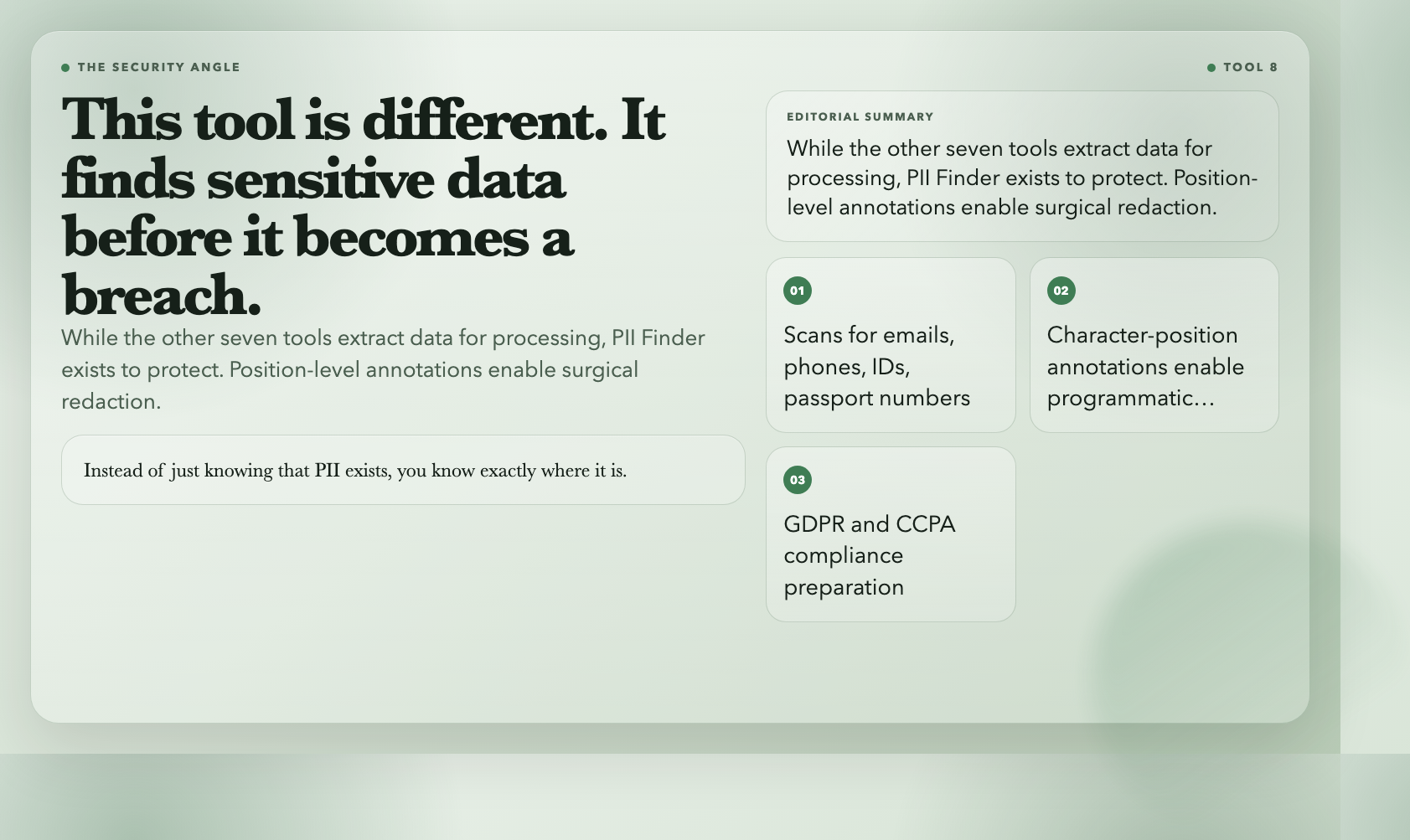 PII Finder: finding sensitive data before it becomes a breach