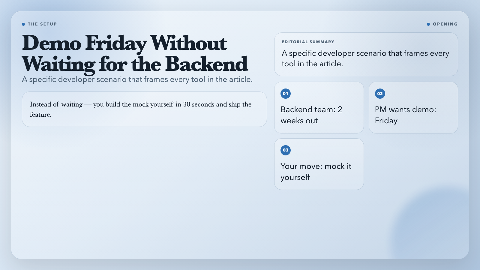 Opening hook — demo Friday without waiting