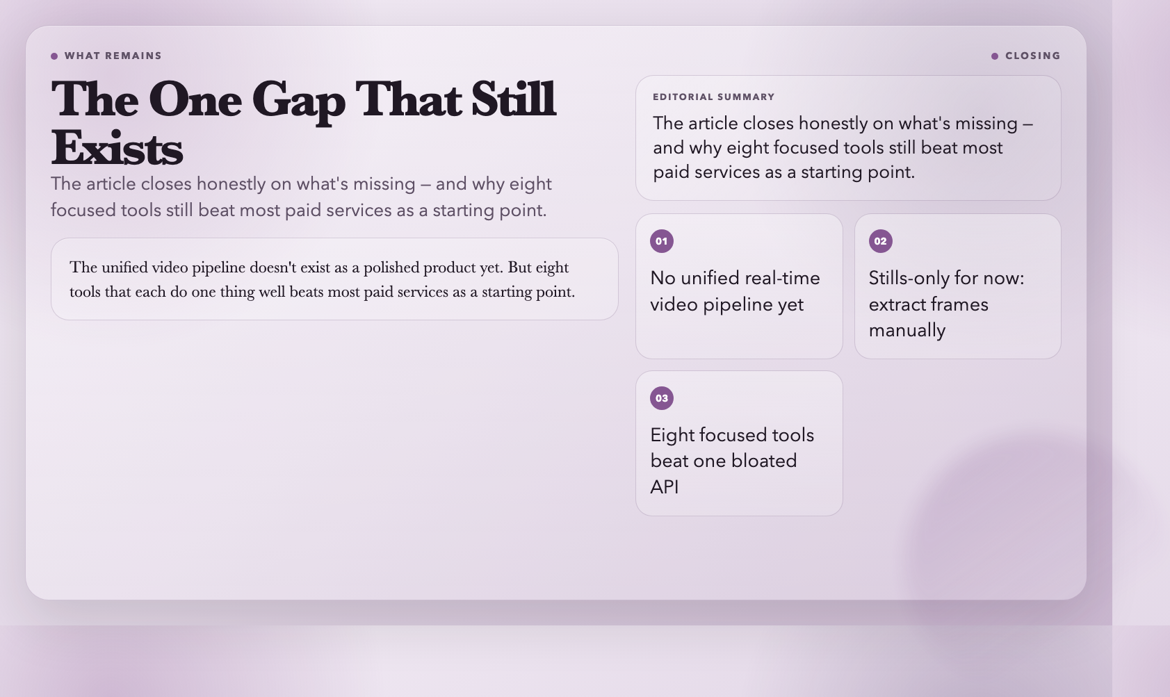 The One Gap That Still Exists