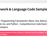 Master Popular Programming Frameworks: React, Vue, Next.js, TypeScript, Rust, Go, and Python