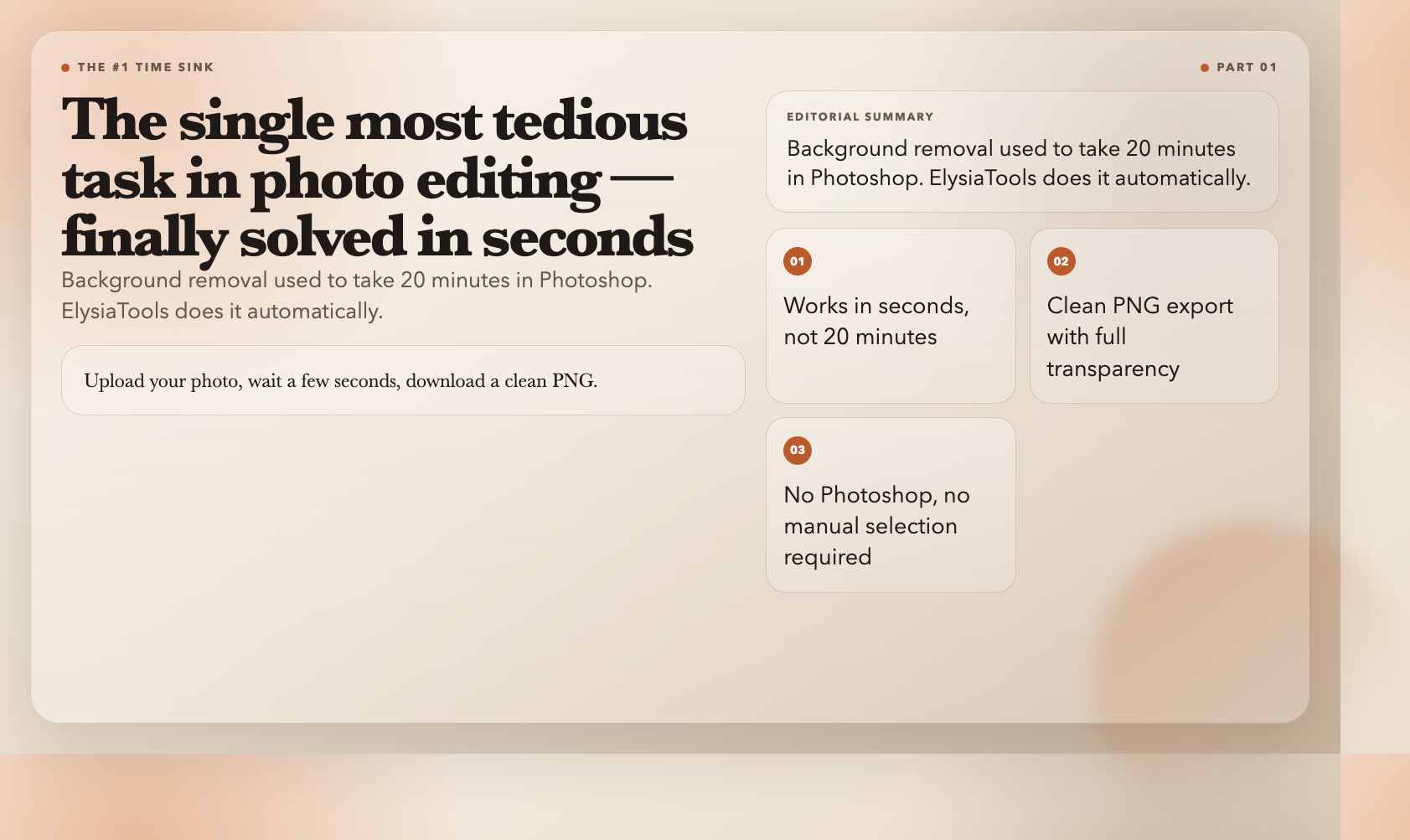 Background Removal — the single most tedious task in photo editing, solved in seconds
