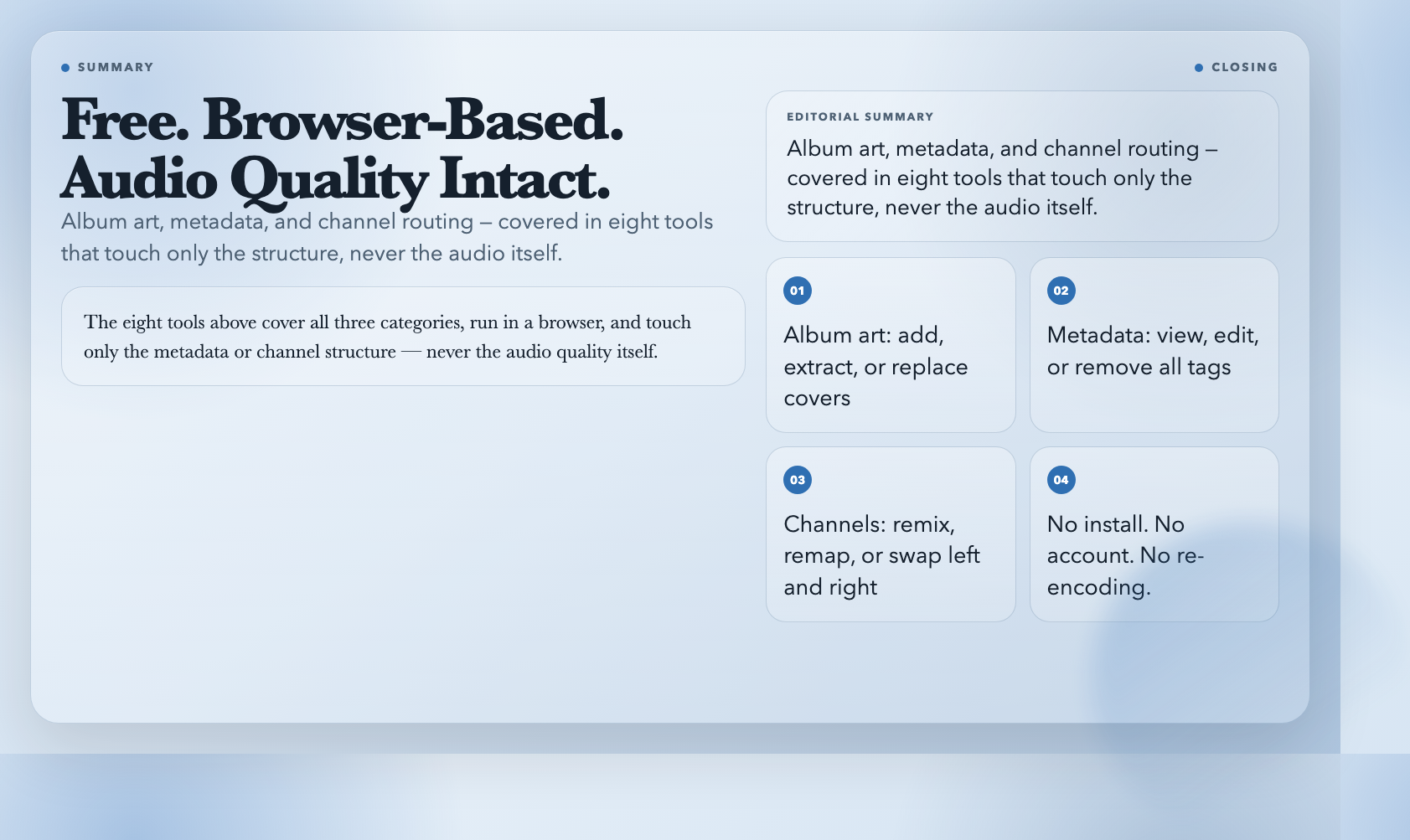 Bottom line: Free, browser-based, audio quality intact