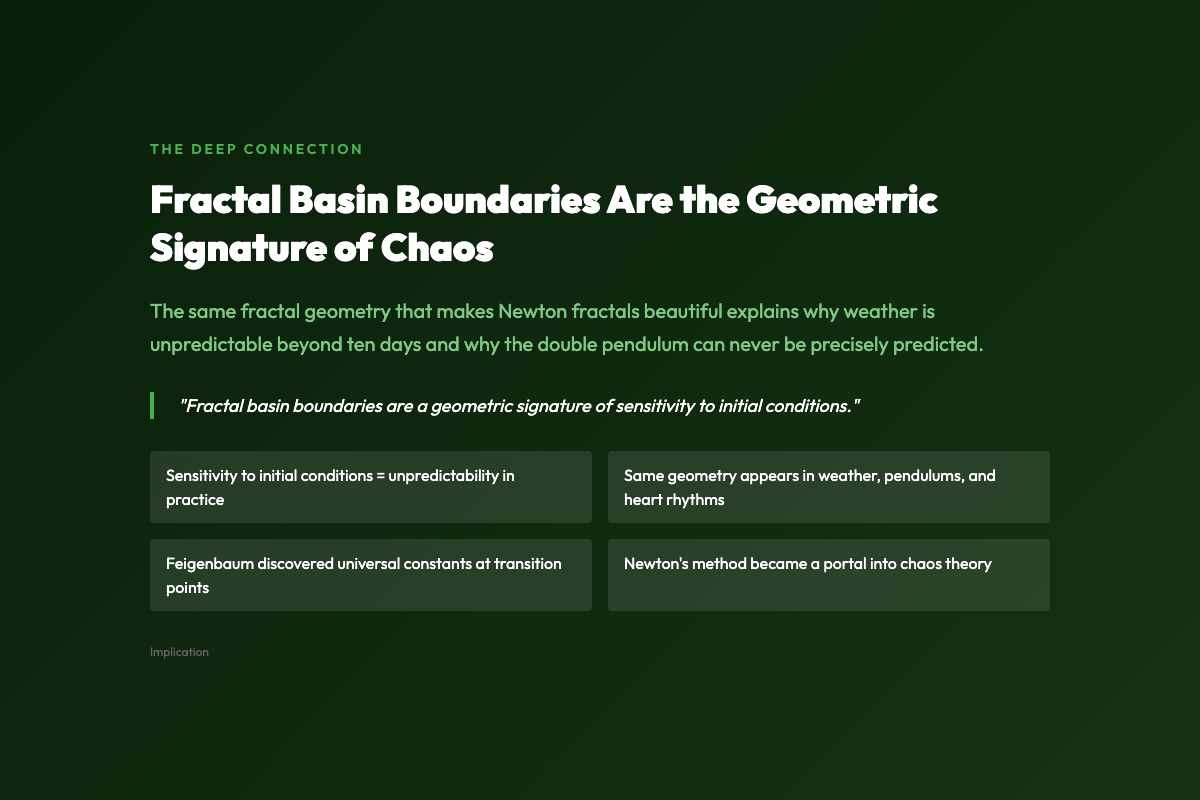Geometric Signature of Chaos