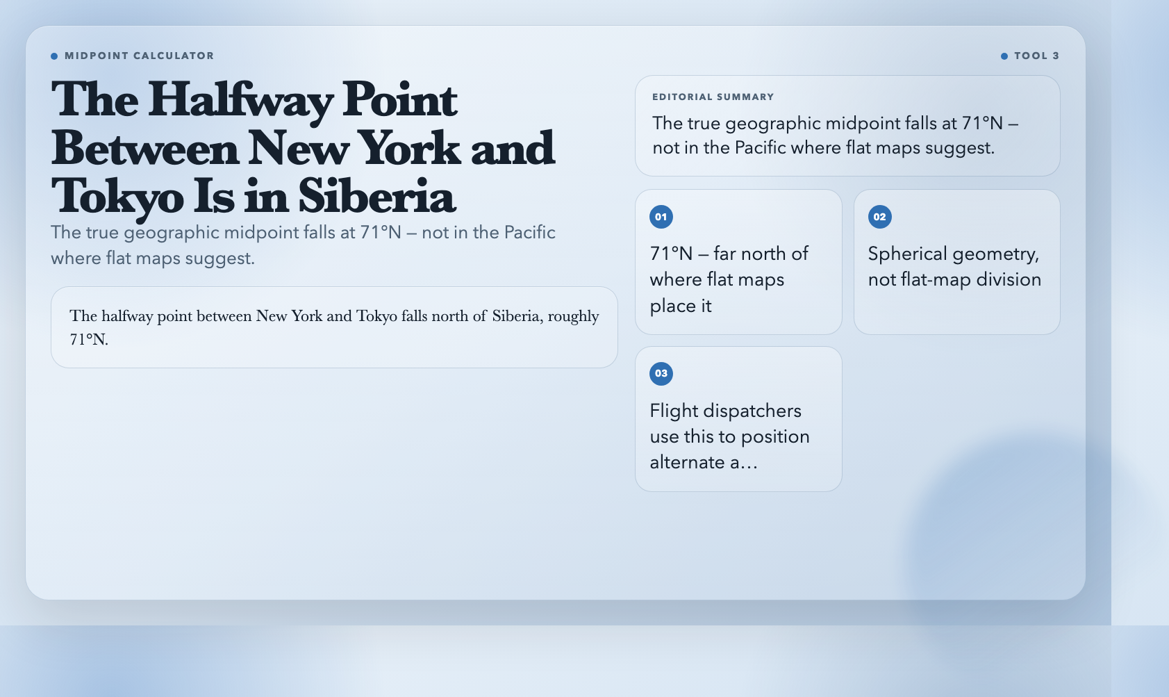 Midpoint: New York to Tokyo Is in Siberia