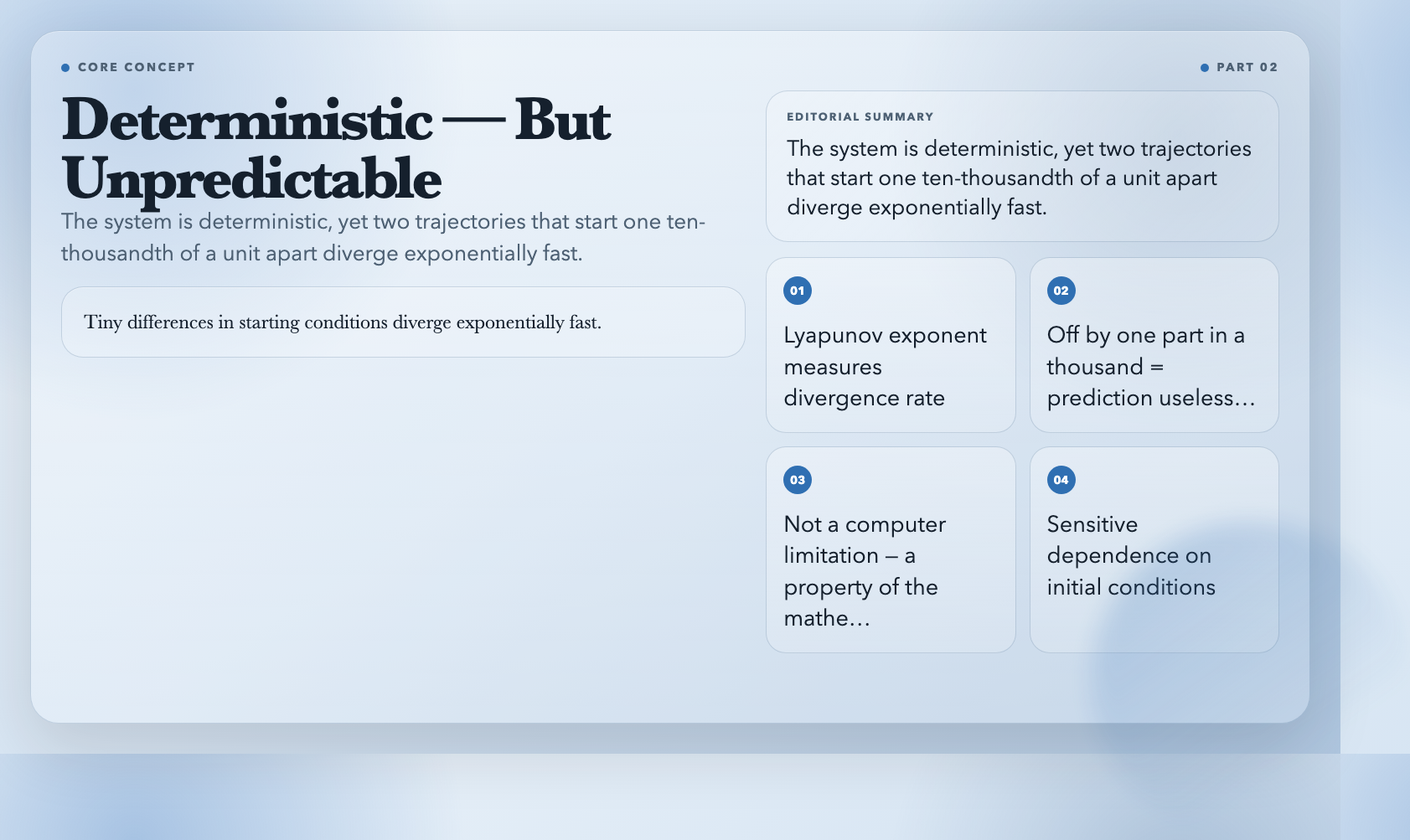 Chaos: Deterministic but Unpredictable