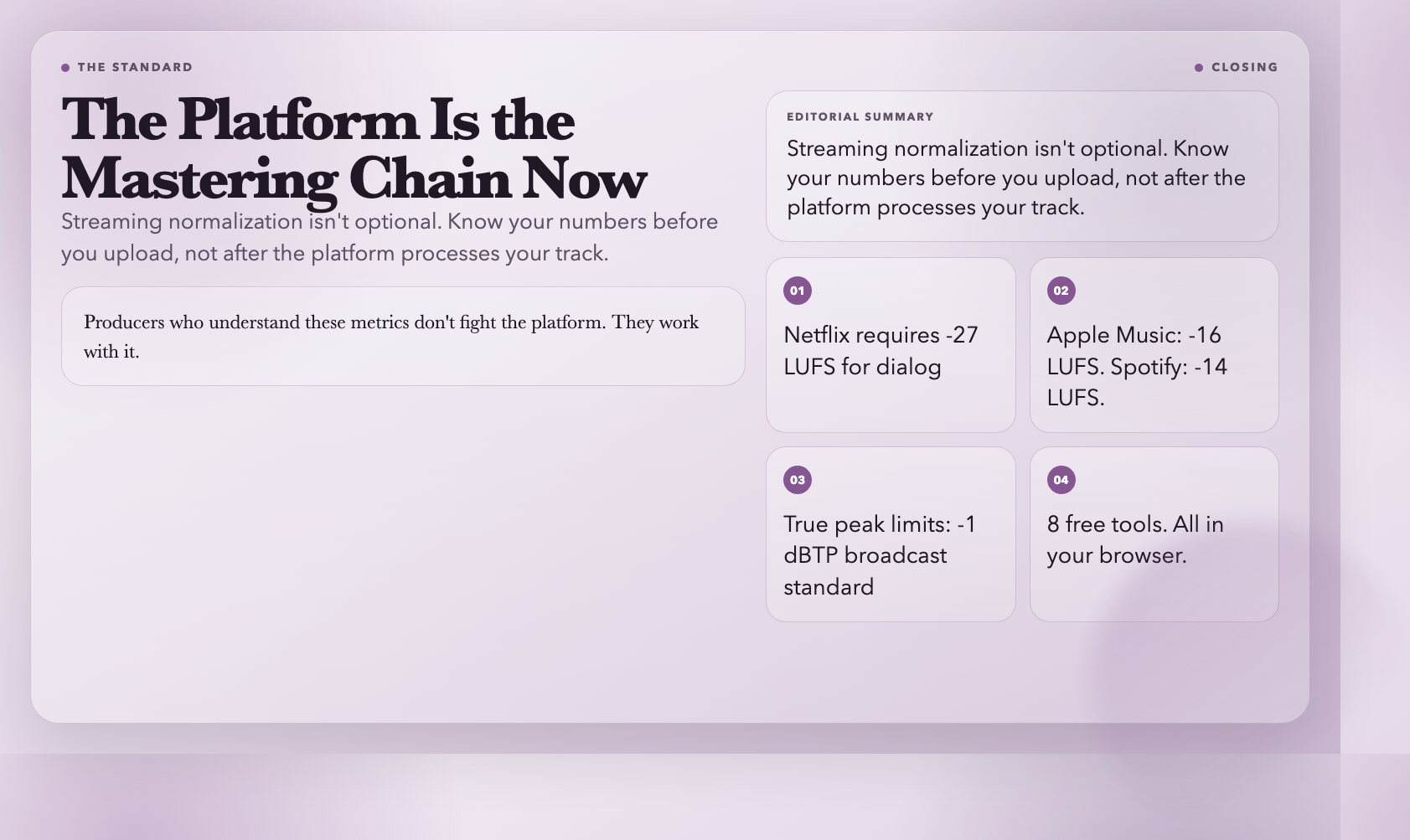 The platform is the mastering chain now