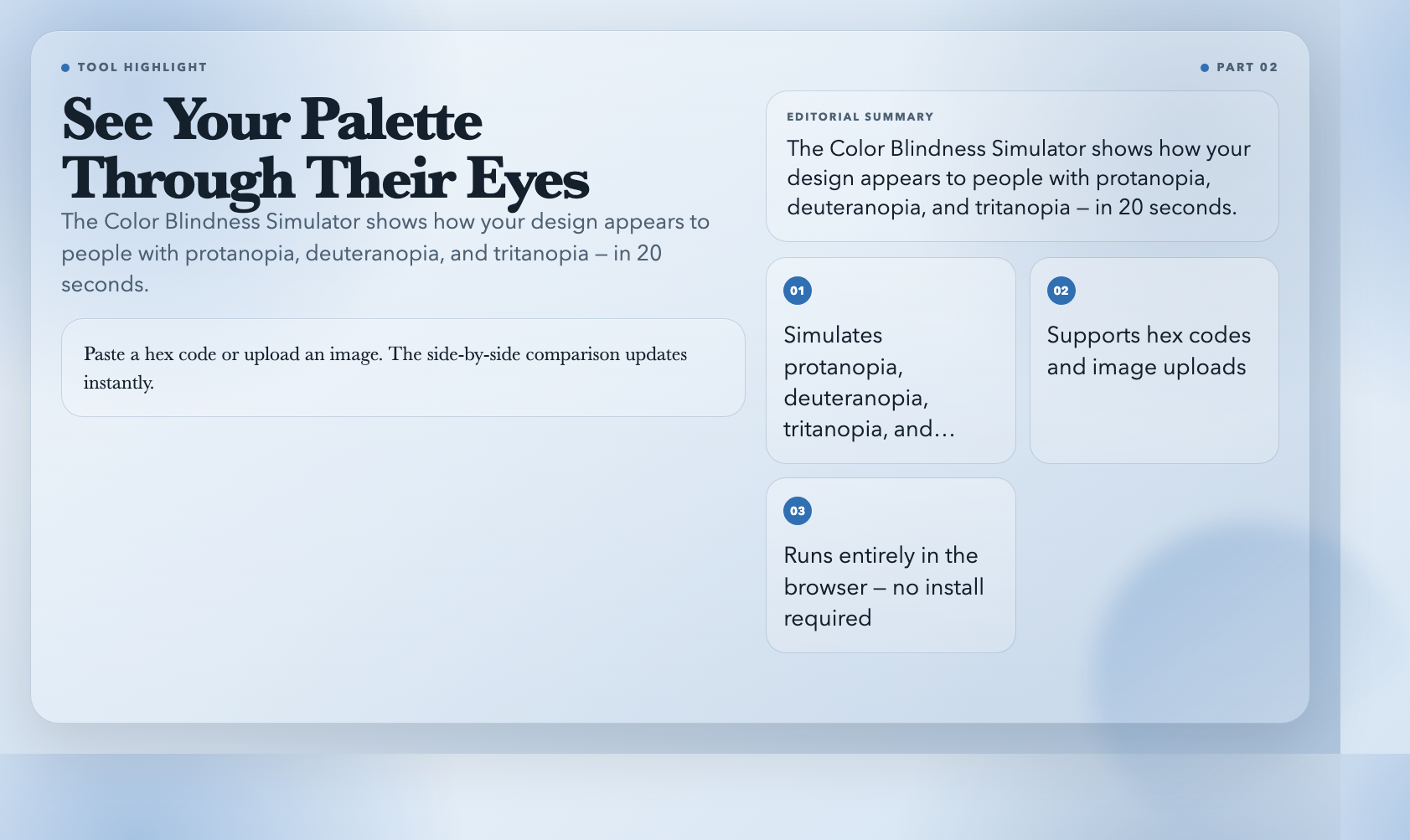 Color Blindness Simulator: See your palette through their eyes