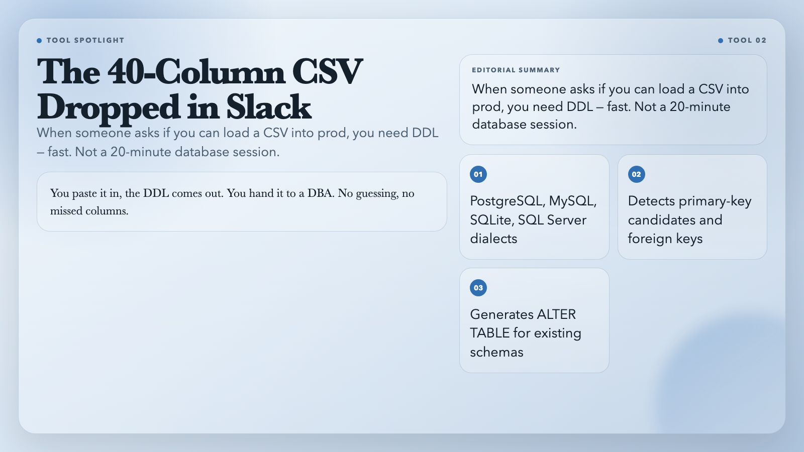 CSV to DB Migration Planner