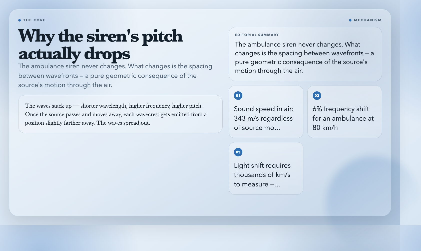 Why the siren's pitch actually drops