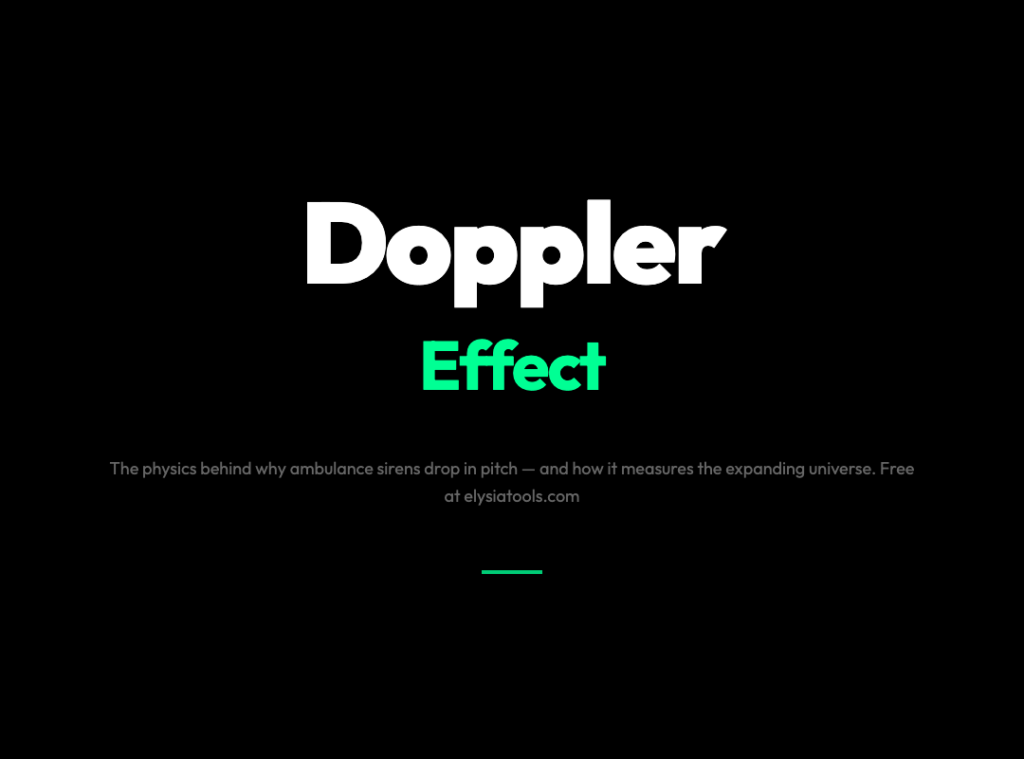 The Doppler Effect: Why an Ambulance Siren Drops in Pitch When It Passes You