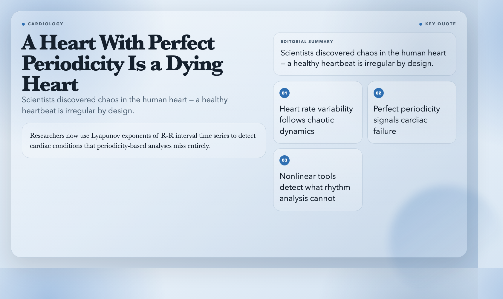 A Heart With Perfect Periodicity Is a Dying Heart