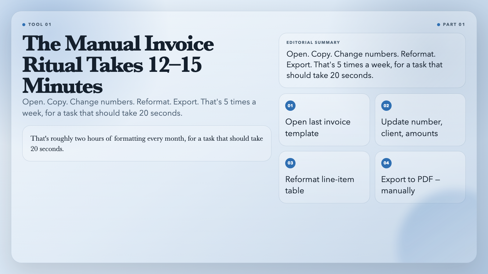 Invoice by Hand: The 12-15 Minute Ritual