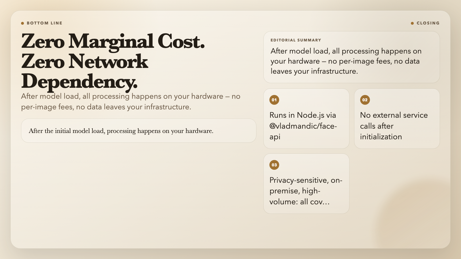 Zero Marginal Cost. Zero Network Dependency.
