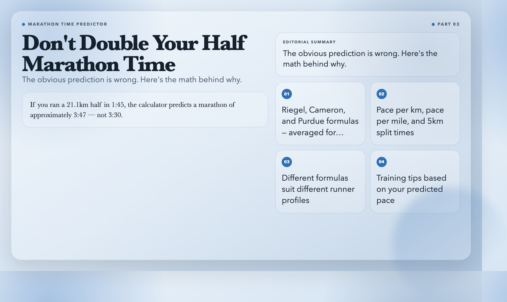 Marathon Time Predictor