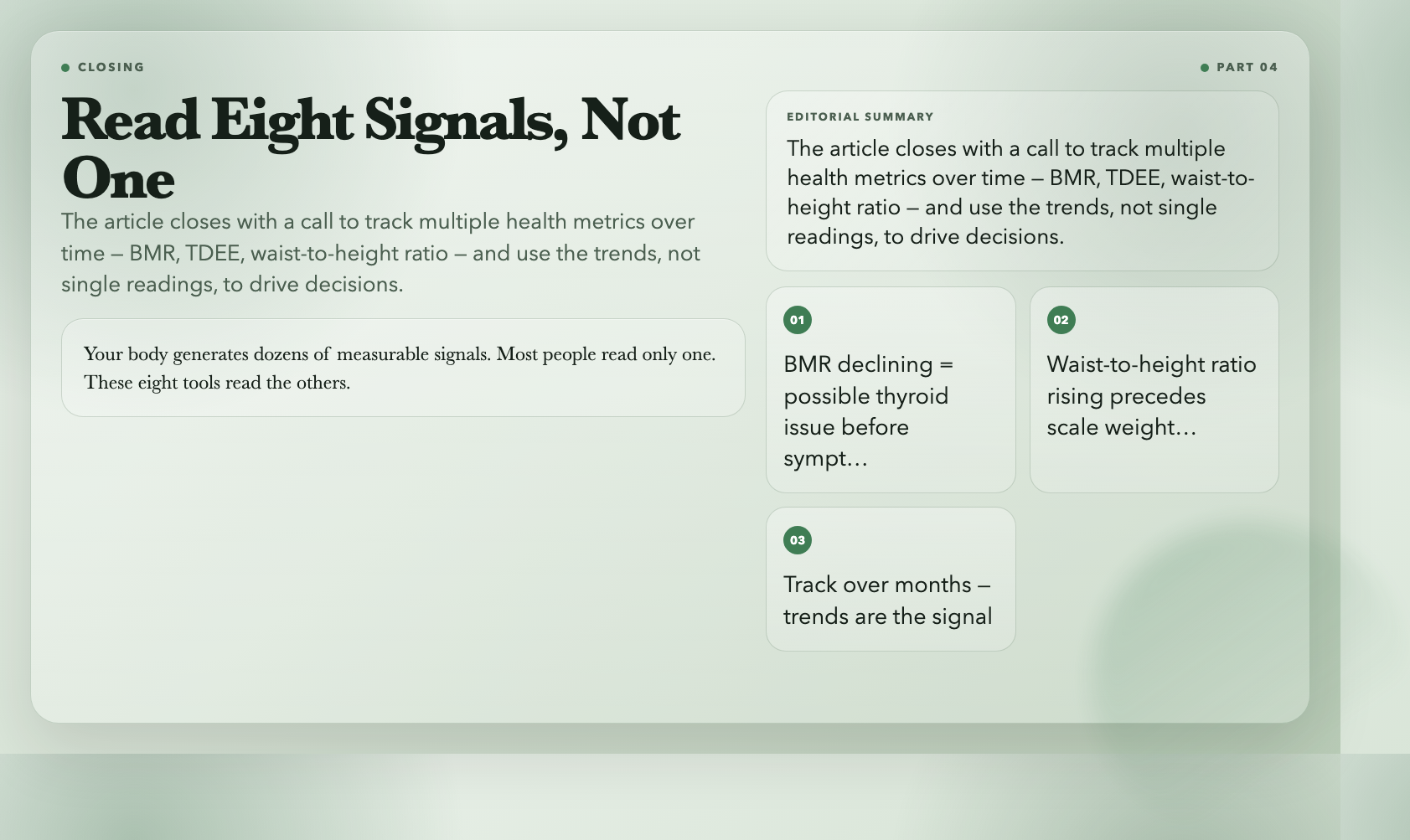 Read Eight Signals, Not One