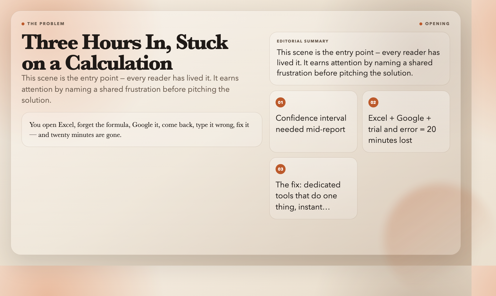 Opening Hook: Three Hours In, Stuck on a Calculation
