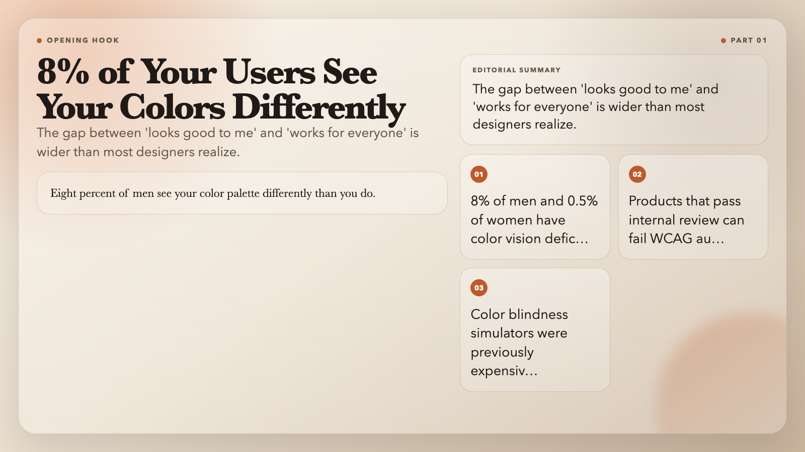 Opening Hook: 8% of users see your colors differently