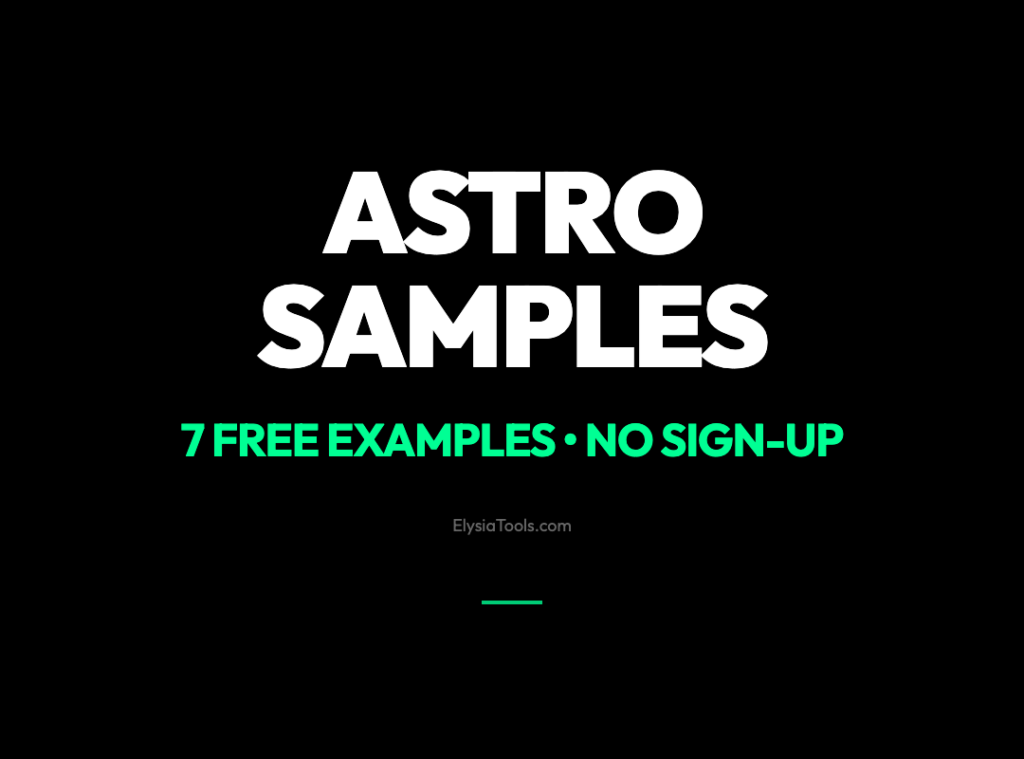 7 Free Astro Samples That Make Modern Static Sites Actually Fun