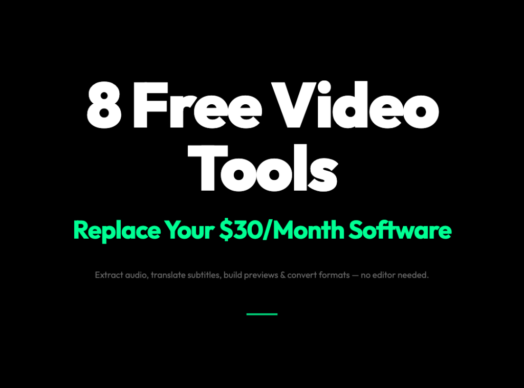 8 Free Video Tools That Replace the Software You’re Still Paying For