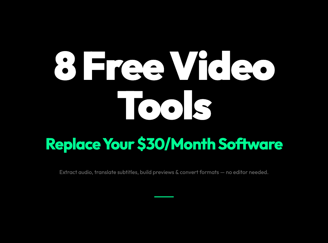 8 Free Video Tools That Replace the Software You’re Still Paying For