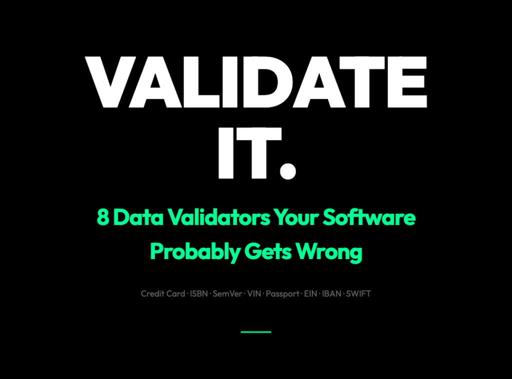 8 Data Validators Your Software Probably Gets Wrong
