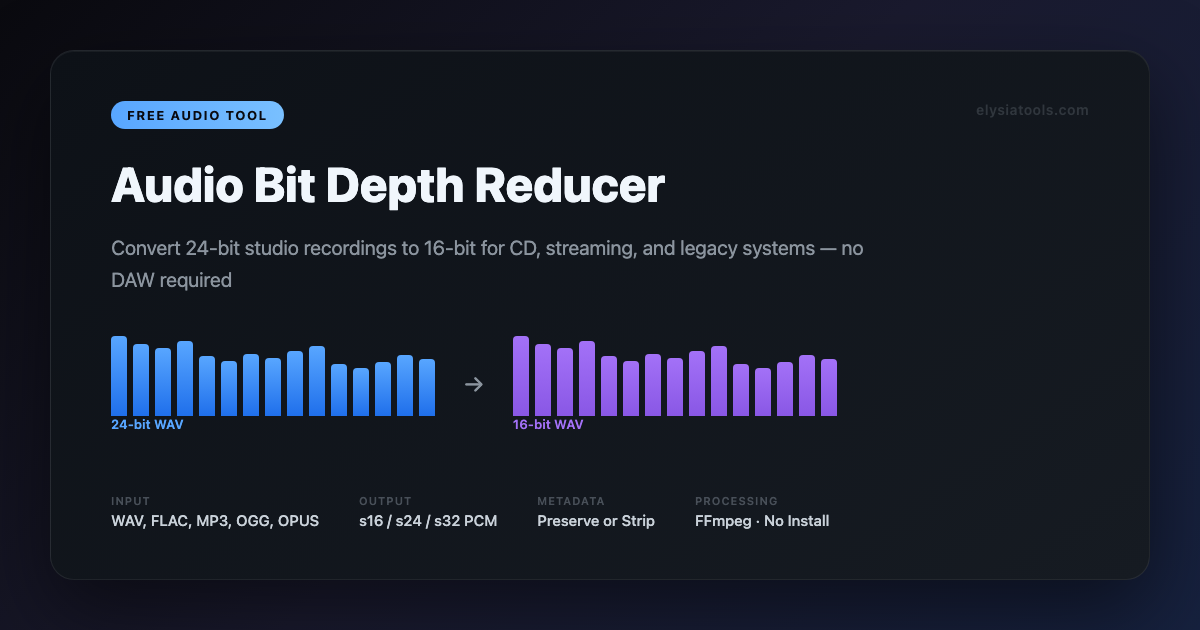 Audio Bit Depth Reducer: The Free Tool That Fixes 24-Bit Audio Files for CD, Streaming, and Legacy Systems