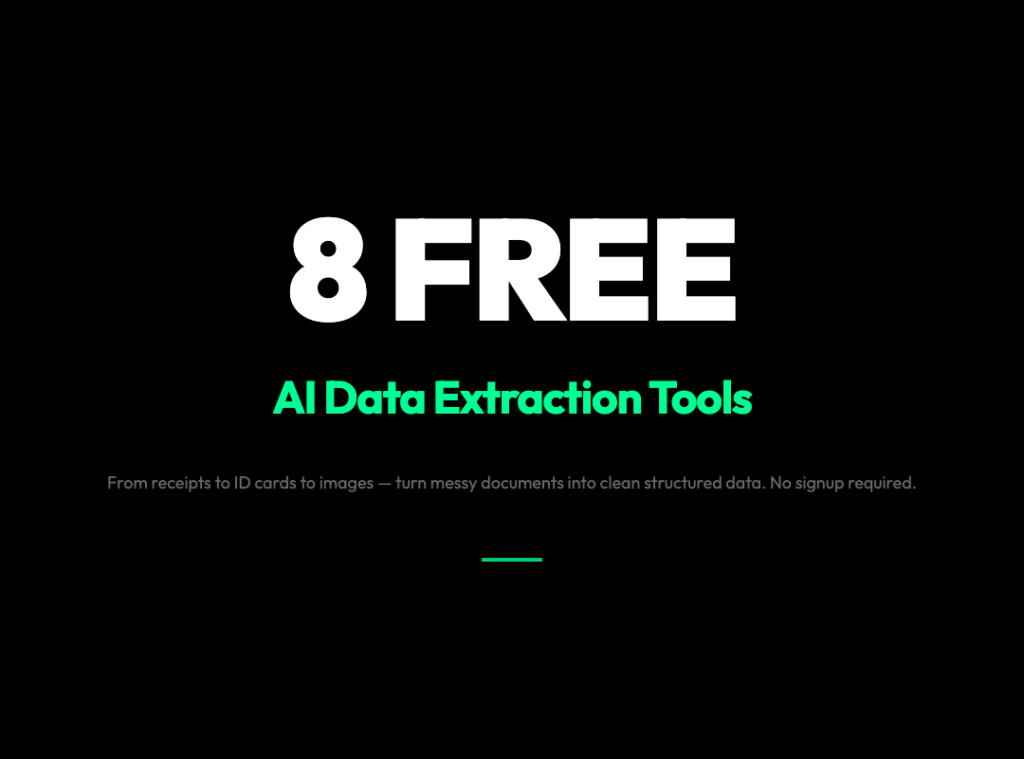 8 Free AI Tools That Extract Clean Data from Receipts, ID Cards, and Images