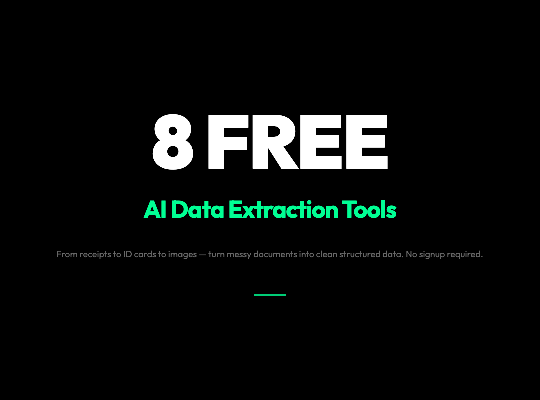 8 Free AI Tools That Extract Clean Data from Receipts, ID Cards, and Images