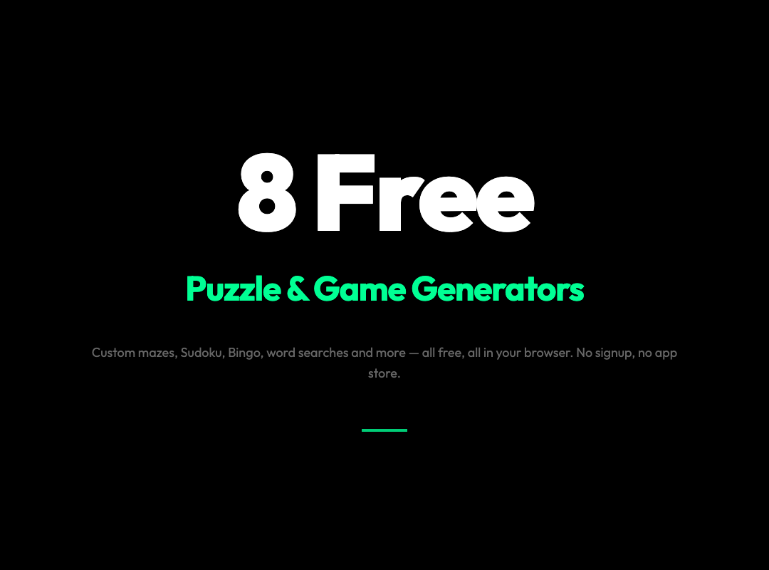 8 Free Puzzle & Game Generators That Make Screen Time Actually Count