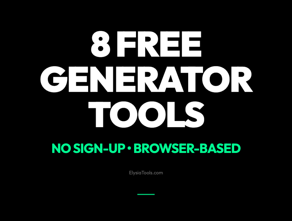 8 Free Generator Tools Every Developer Needs in 2026