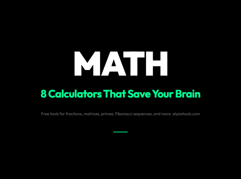 8 Free Math Calculators That Save Your Brain When Numbers Get Ugly
