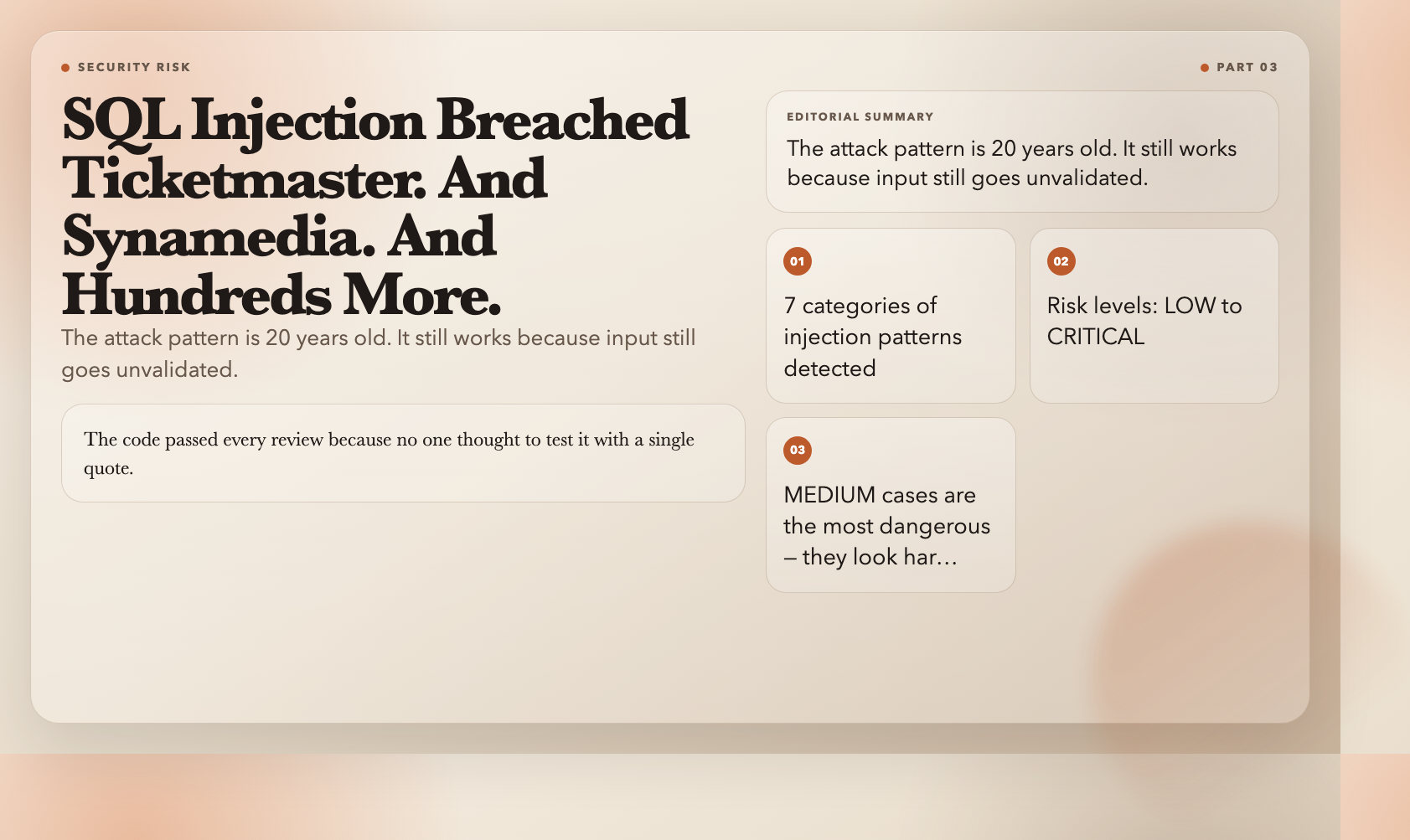 SQL injection: the attack that breached Ticketmaster and Synamedia