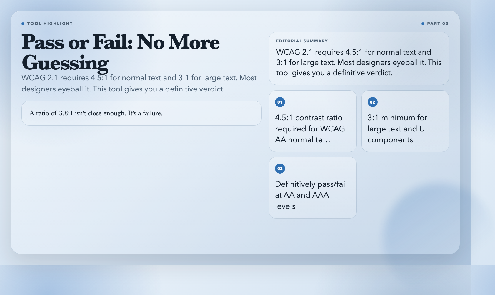 WCAG Contrast: Pass or fail, no more guessing