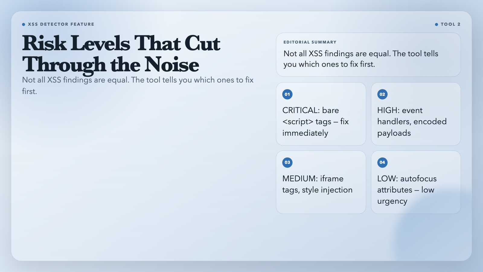 XSS Risk Classification
