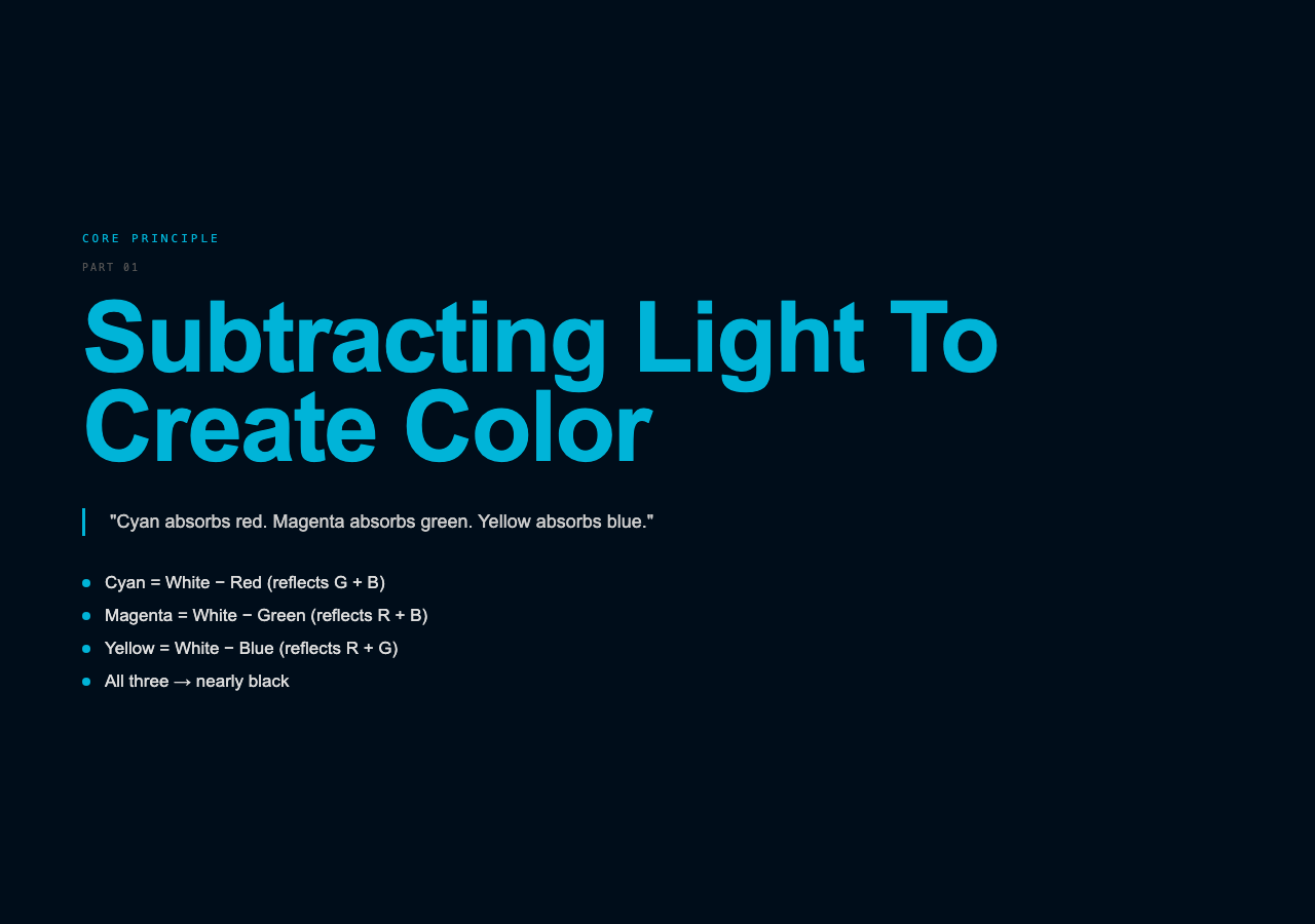 Subtracting Light to Create Color