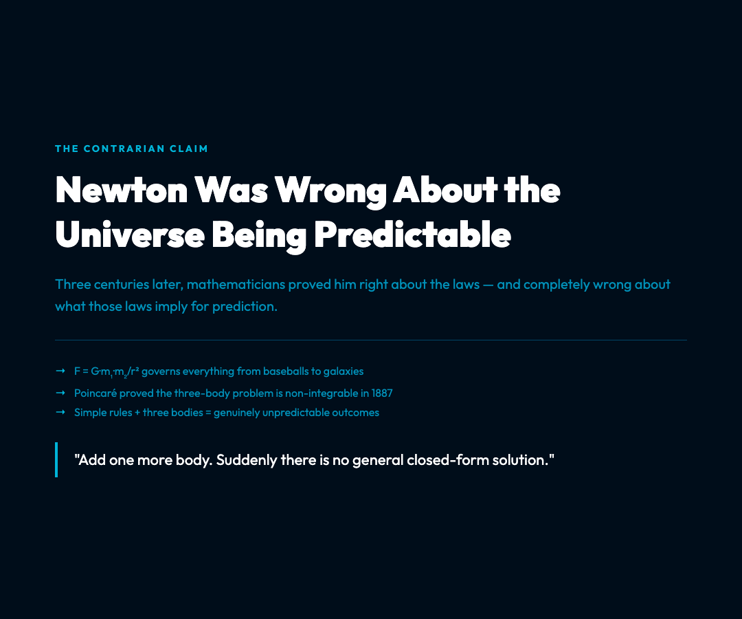 Card: Newton Was Wrong About the Universe Being Predictable