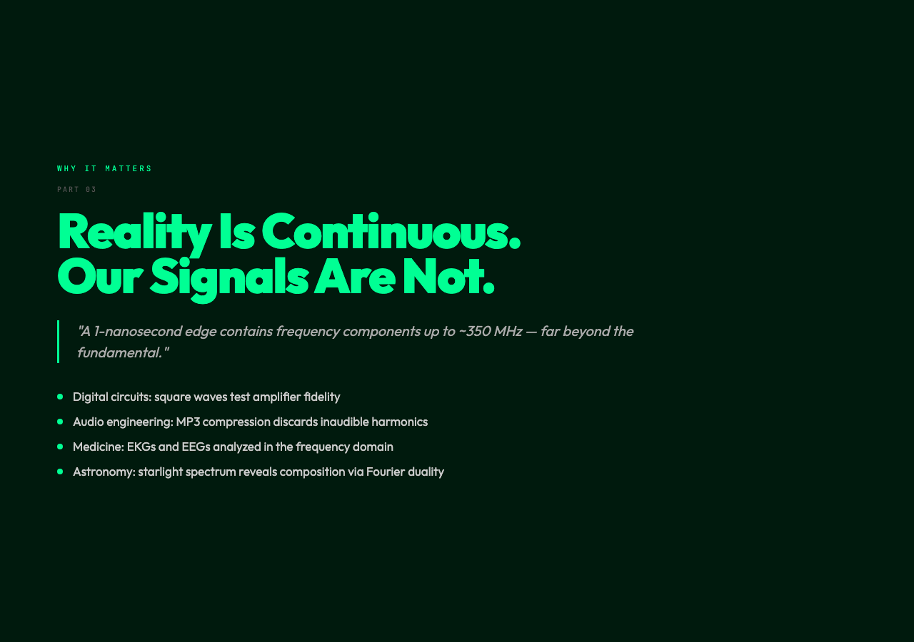 Reality Is Continuous