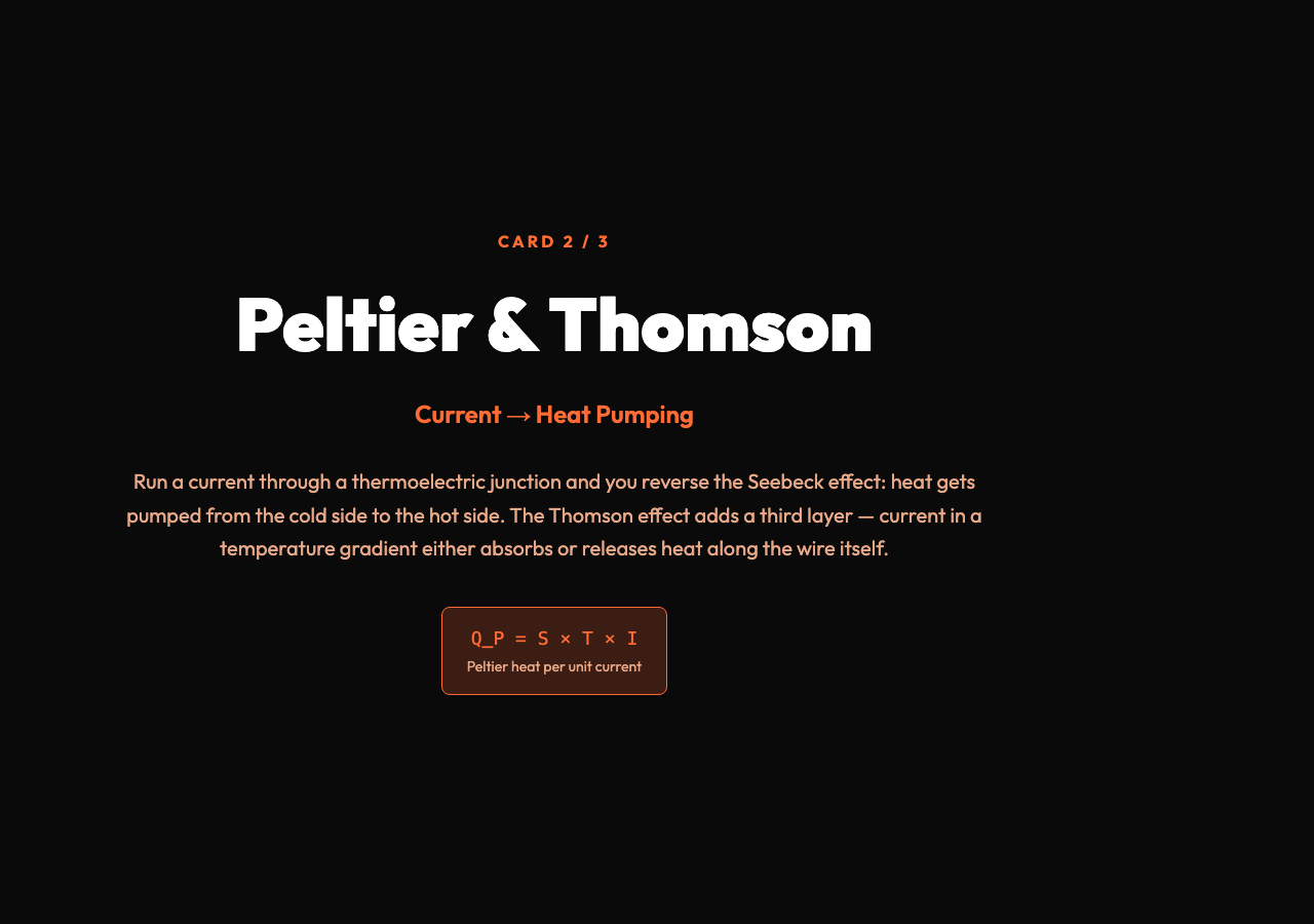 Peltier and Thomson Effects