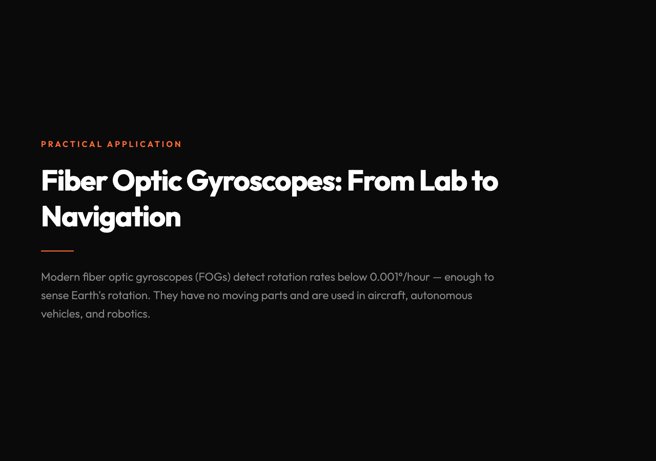 Fiber optic gyroscope navigation application
