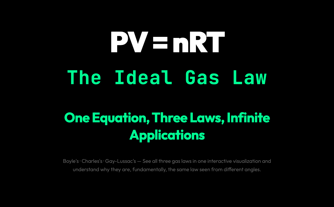Why One Gas Law Explains What Others Miss: The P-V-T Triangle Behind Every Engine and Breath