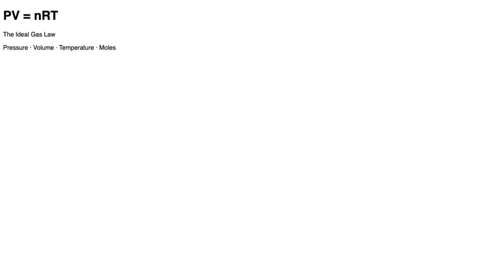 Ideal Gas Law Physics