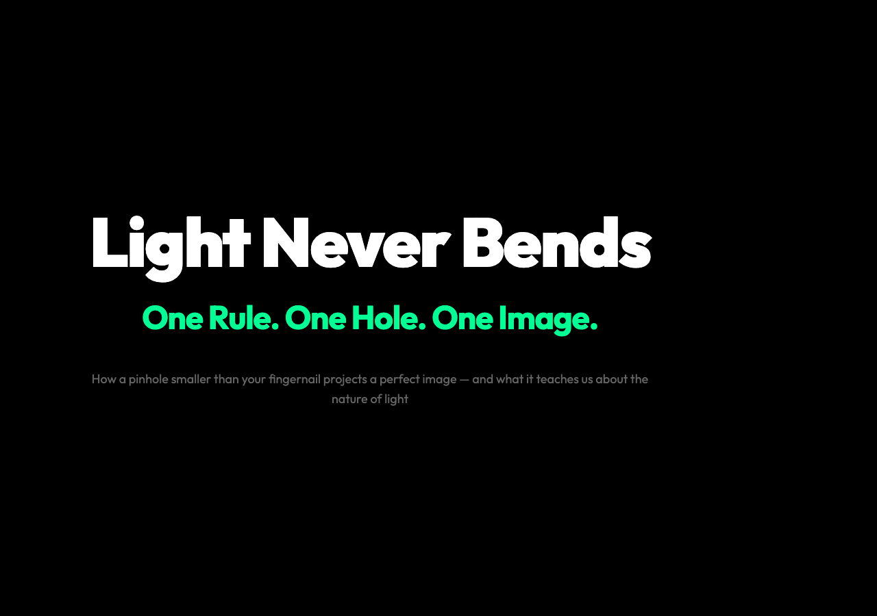 Why a Hole Smaller Than Your Fingernail Can Project a Perfect Image