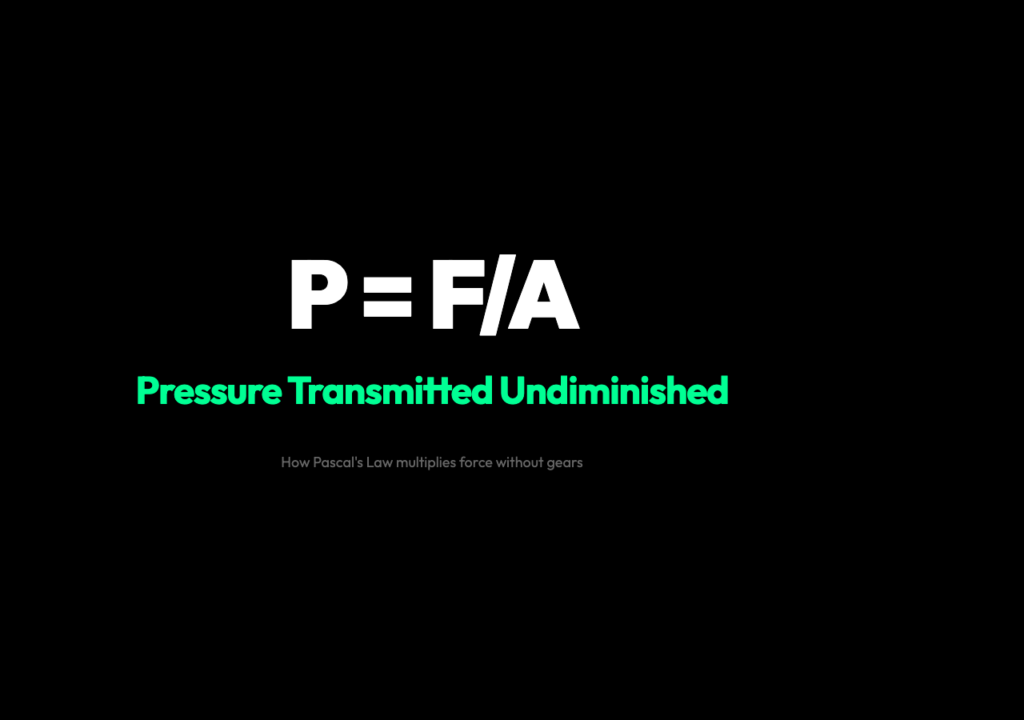 Pascal Law Physics - P equals F over A