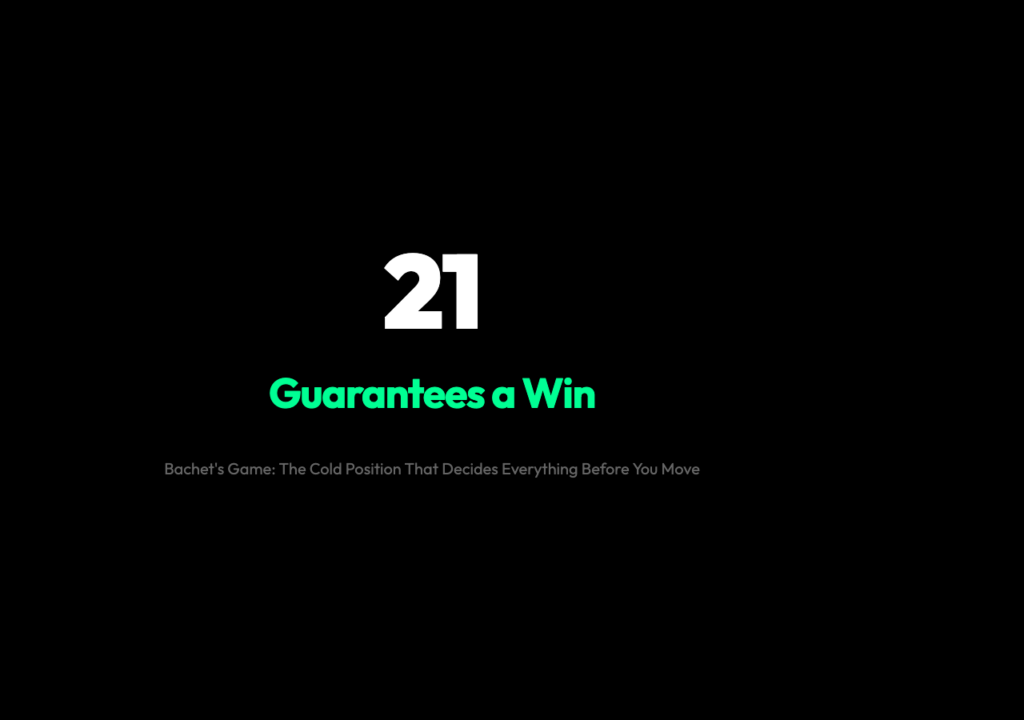 Bachet's Game: 21 Stones Guarantees a Win — interactive visualization cover art