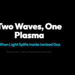 Plasma wave dispersion equation n squared equals 1 minus omega p squared over omega squared