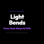 Why Light Curves Around Every Star: gravitational lensing physics - Einstein radius formula on dark background