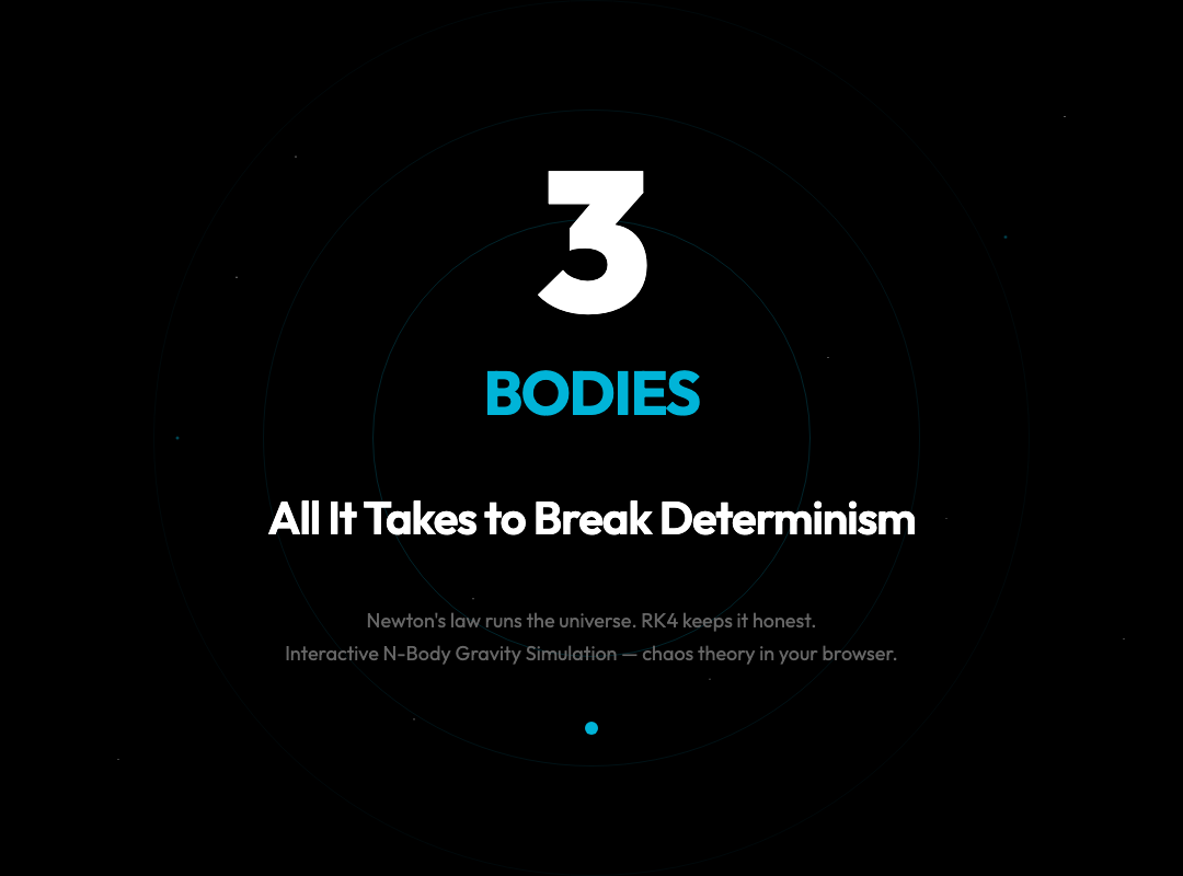Three Bodies Are All It Takes to Break Determinism