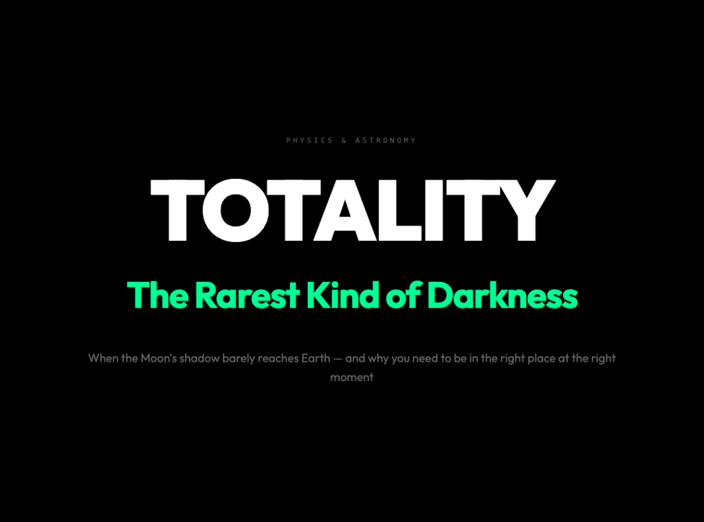Why Totality Is the Rarest Kind of Darkness